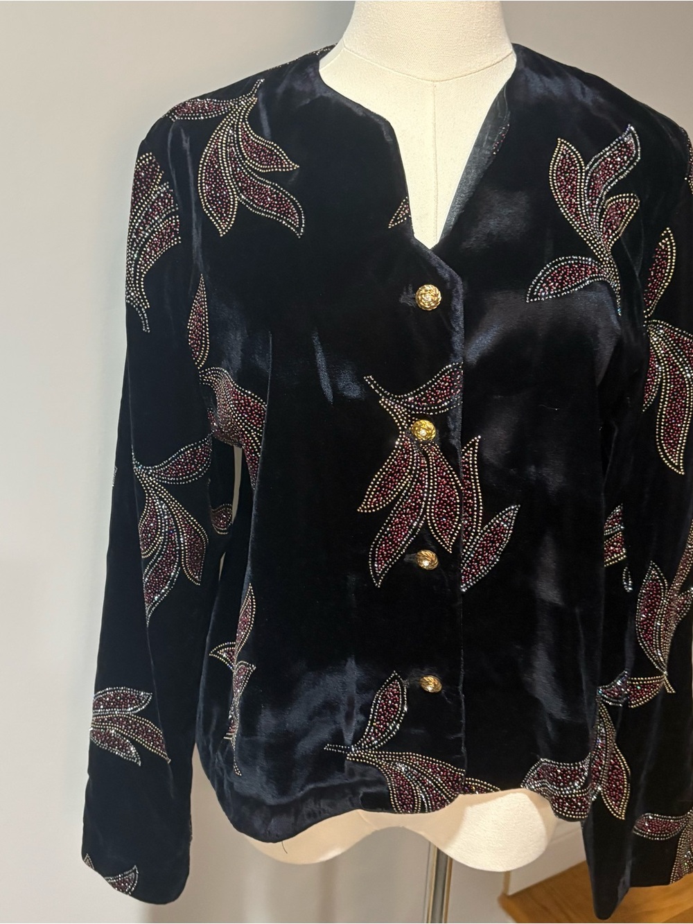 Vtg Norton McNaughton Black Velvet Glitter Sparkly Jacket Blazer Sz 8 Whimsigoth